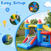 5-in-1 Inflatable Kids Jumping Castle Bouncer with Slide (No Blower)