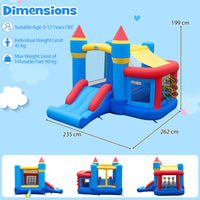 5-in-1 Inflatable Kids Jumping Castle Bouncer with Slide (No Blower)