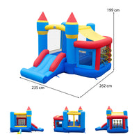 5-in-1 Inflatable Kids Jumping Castle Bouncer with Slide (No Blower)