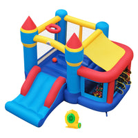 5-in-1 Inflatable Kids Jumping Castle Bouncer with Slide (No Blower)