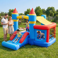 5-in-1 Inflatable Kids Jumping Castle Bouncer with Slide (No Blower)