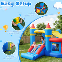 5-in-1 Inflatable Kids Jumping Castle Bouncer with Slide (No Blower)