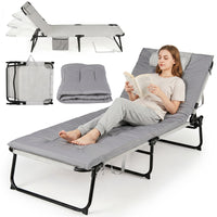 Folding Sun Lounger Foldable Beach Sun Lounger with Adjustable Backrest