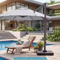 Cantilever Patio Umbrella Base 110kg Water and Sand Fillable Weighted Stand