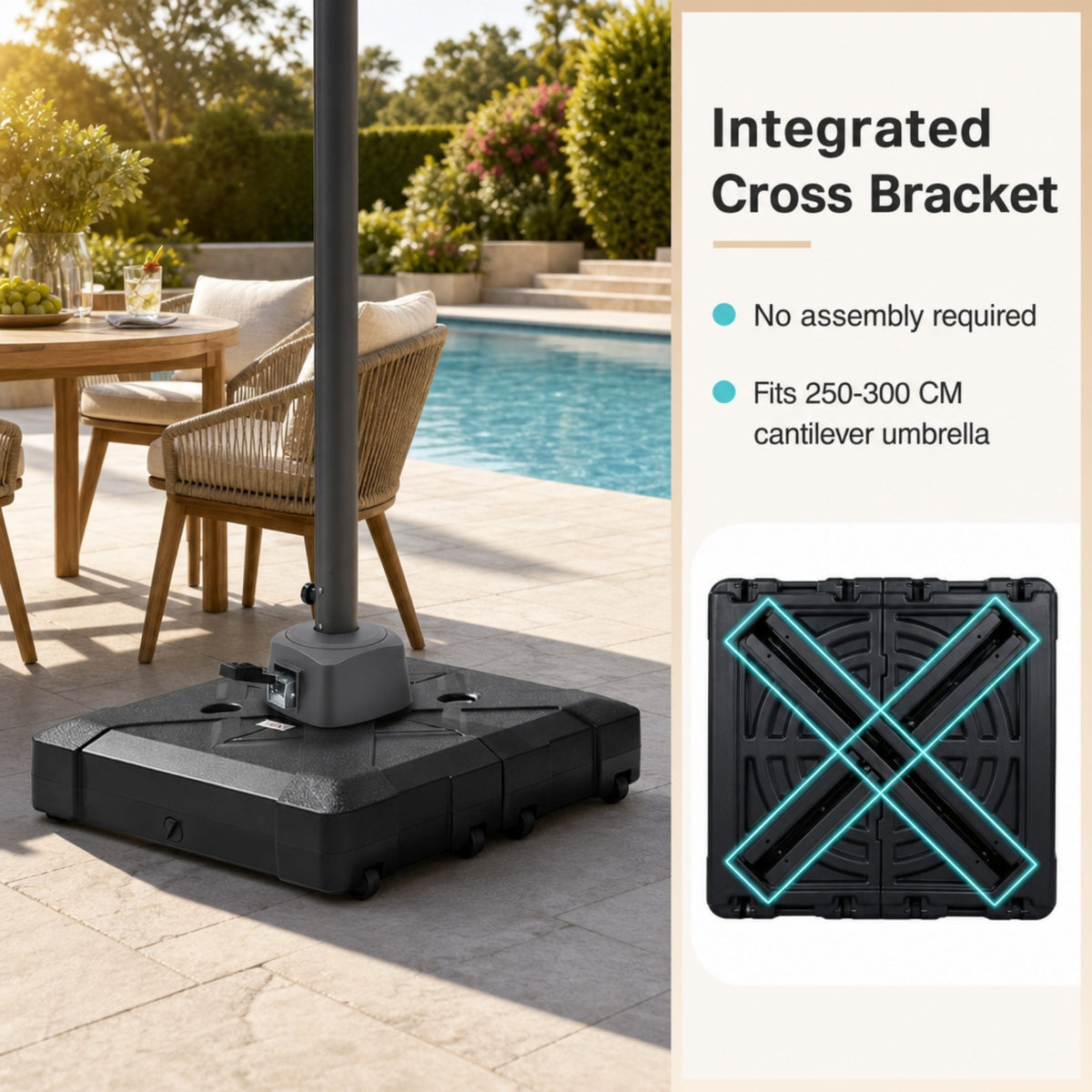 348 LBS Water & Sand Fillable Stand with Cross Base