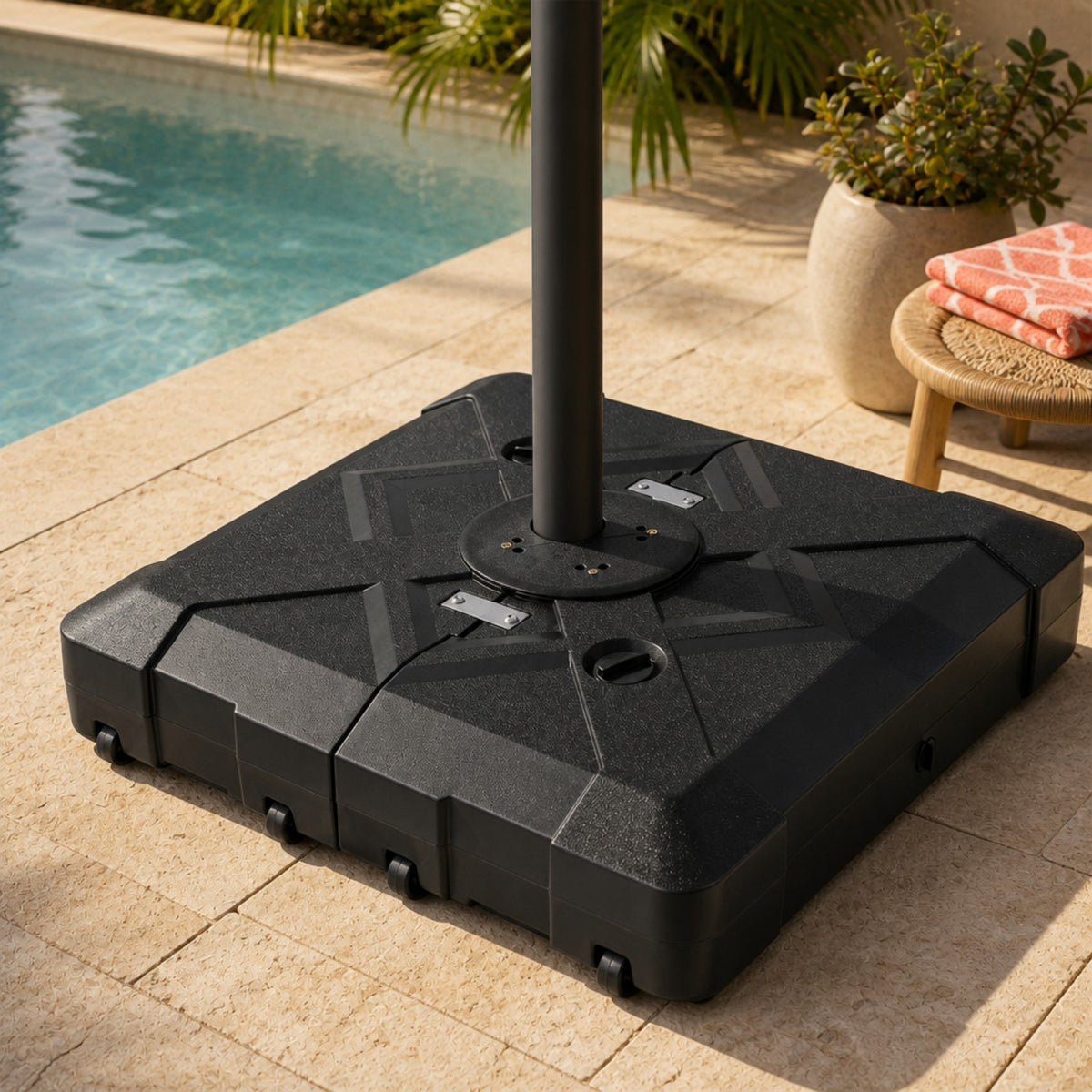 348 LBS Water & Sand Fillable Stand with Cross Base