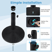 Concrete Patio Umbrella Base Heavy-duty Round Umbrella Stand with Rattan Pattern