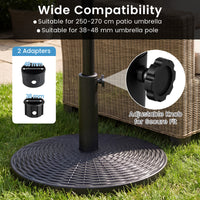 Concrete Patio Umbrella Base Heavy-duty Round Umbrella Stand with Rattan Pattern