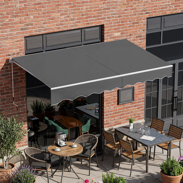 2*2.5 /2.5*2.95 M Retractable Awning, Sun Shade Shelter w/Easy Opening Manual Crank Handle