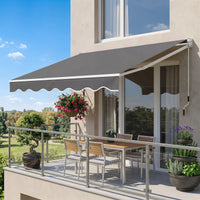 2*2.5 /2.5*2.95 M Retractable Awning, Sun Shade Shelter w/Easy Opening Manual Crank Handle