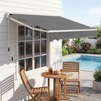 2*2.5 /2.5*2.95 M Retractable Awning, Sun Shade Shelter w/Easy Opening Manual Crank Handle