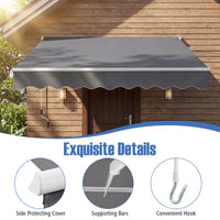 2*2.5 /2.5*2.95 M Retractable Awning, Sun Shade Shelter w/Easy Opening Manual Crank Handle