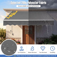 2*2.5 /2.5*2.95 M Retractable Awning, Sun Shade Shelter w/Easy Opening Manual Crank Handle