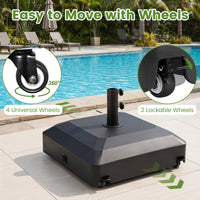 68 KG Umbrella Stand with Wheels and Adjustable Knobs Fits 32-48 mm Poles