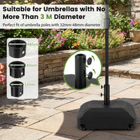 68 KG Umbrella Stand with Wheels and Adjustable Knobs Fits 32-48 mm Poles
