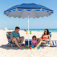Beach Umbrella with Tilt Sand Anchor UPF 50 and 8 Ribs