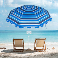 Beach Umbrella with Tilt Sand Anchor UPF 50 and 8 Ribs