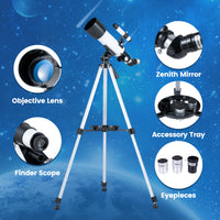 70 mm Refractor Telescope, 3X Eyepiece Astronomical Telescope