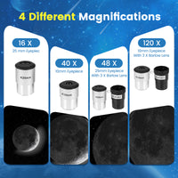 70 mm Refractor Telescope, 3X Eyepiece Astronomical Telescope