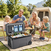 50 L Insulated Hard Cooler with Wheels and Handles for Camping Fishing