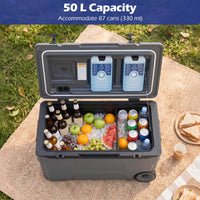 50 L Insulated Hard Cooler with Wheels and Handles for Camping Fishing