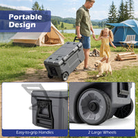 50 L Insulated Hard Cooler with Wheels and Handles for Camping Fishing