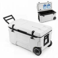 50 L Insulated Hard Cooler with Wheels and Handles for Camping Fishing
