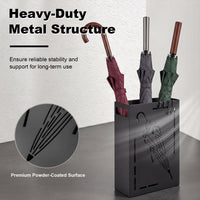 Giantex Metal Umbrella Stand, Rectangular Umbrella Holder Rack with Removable Drip Tray