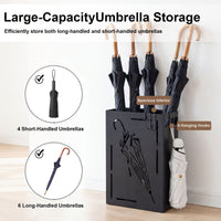 Giantex Metal Umbrella Stand, Rectangular Umbrella Holder Rack with Removable Drip Tray