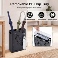 Giantex Metal Umbrella Stand, Rectangular Umbrella Holder Rack with Removable Drip Tray