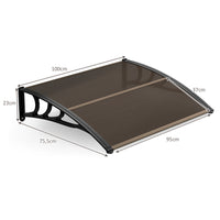 122 x 99 cm Window Door Awning Canopy with Sun Rain Snow Protection