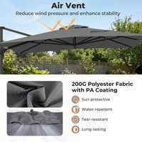 Heavy Duty Offset Umbrella with Crank Lift for Pool Deck
