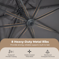 Heavy Duty Offset Umbrella with Crank Lift for Pool Deck