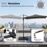 Heavy Duty Offset Umbrella with Crank Lift for Pool Deck