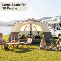10 Person Instant Cabin Camping Tent with Rainfly