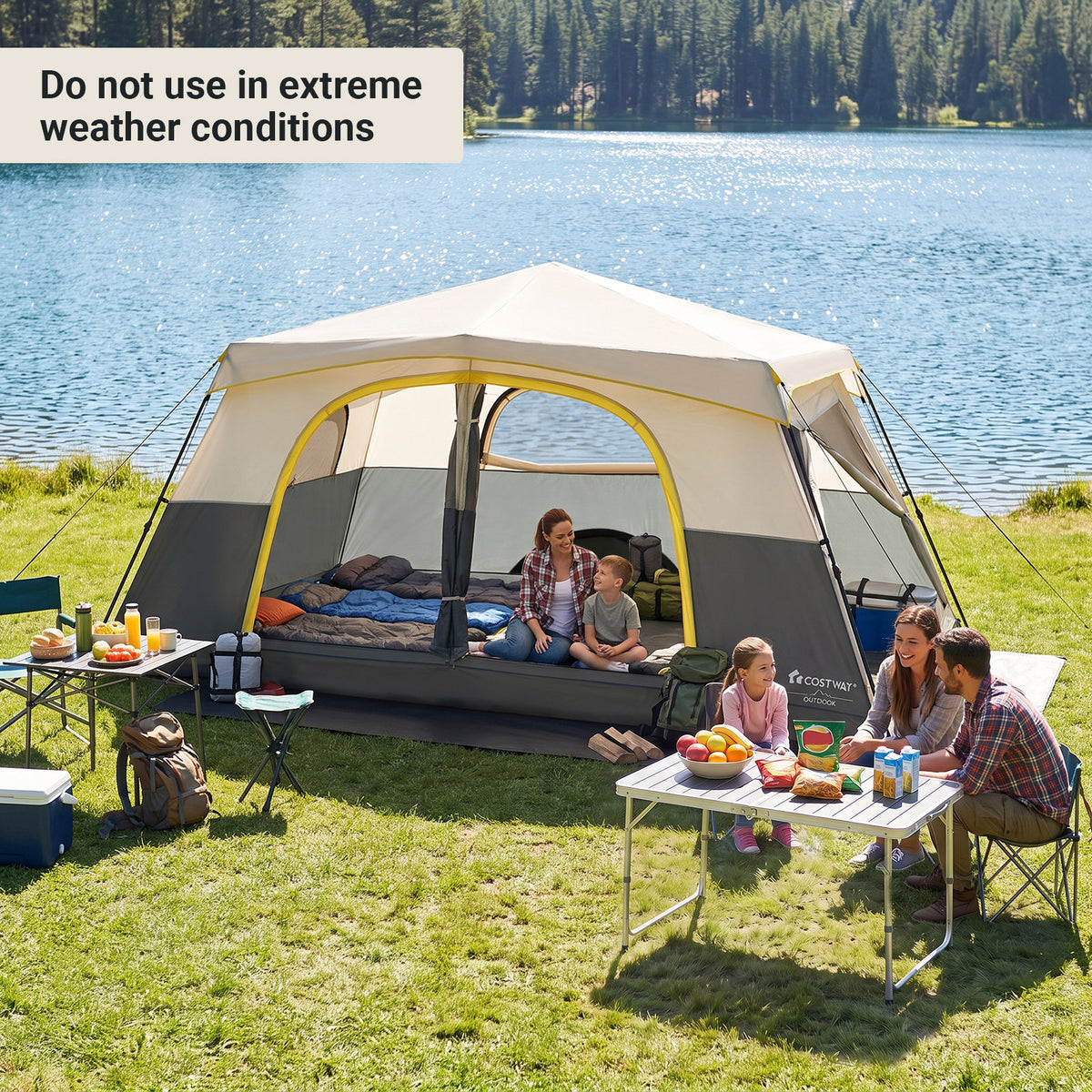 10 Person Instant Cabin Camping Tent with Rainfly
