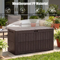 380/455L All Weather Patio Bench Storage Box Waterproof for Garden Tools