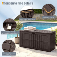 380/455L All Weather Patio Bench Storage Box Waterproof for Garden Tools