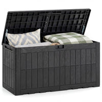 380/455L All Weather Patio Bench Storage Box Waterproof for Garden Tools