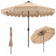 3m Solar Patio Umbrella with 24 LED Lights Vented Top and Ruffles