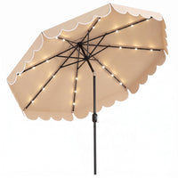 3m Solar Patio Umbrella with 24 LED Lights Vented Top and Ruffles