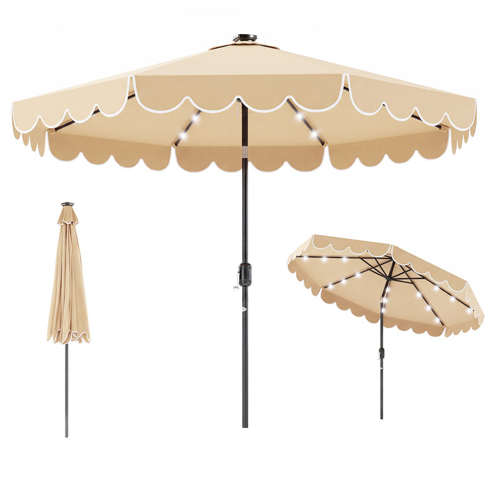 2.8M Solar Patio Umbrella with 24 LED Lights