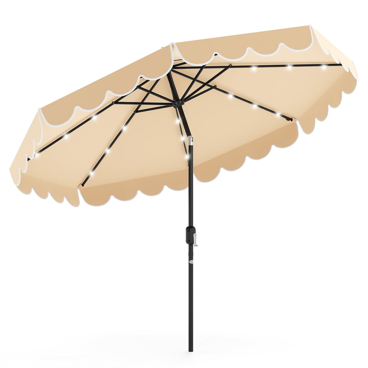 2.8M Solar Patio Umbrella with 24 LED Lights