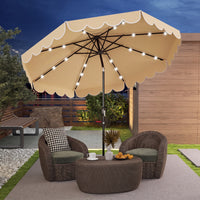 2.8M Solar Patio Umbrella with 24 LED Lights