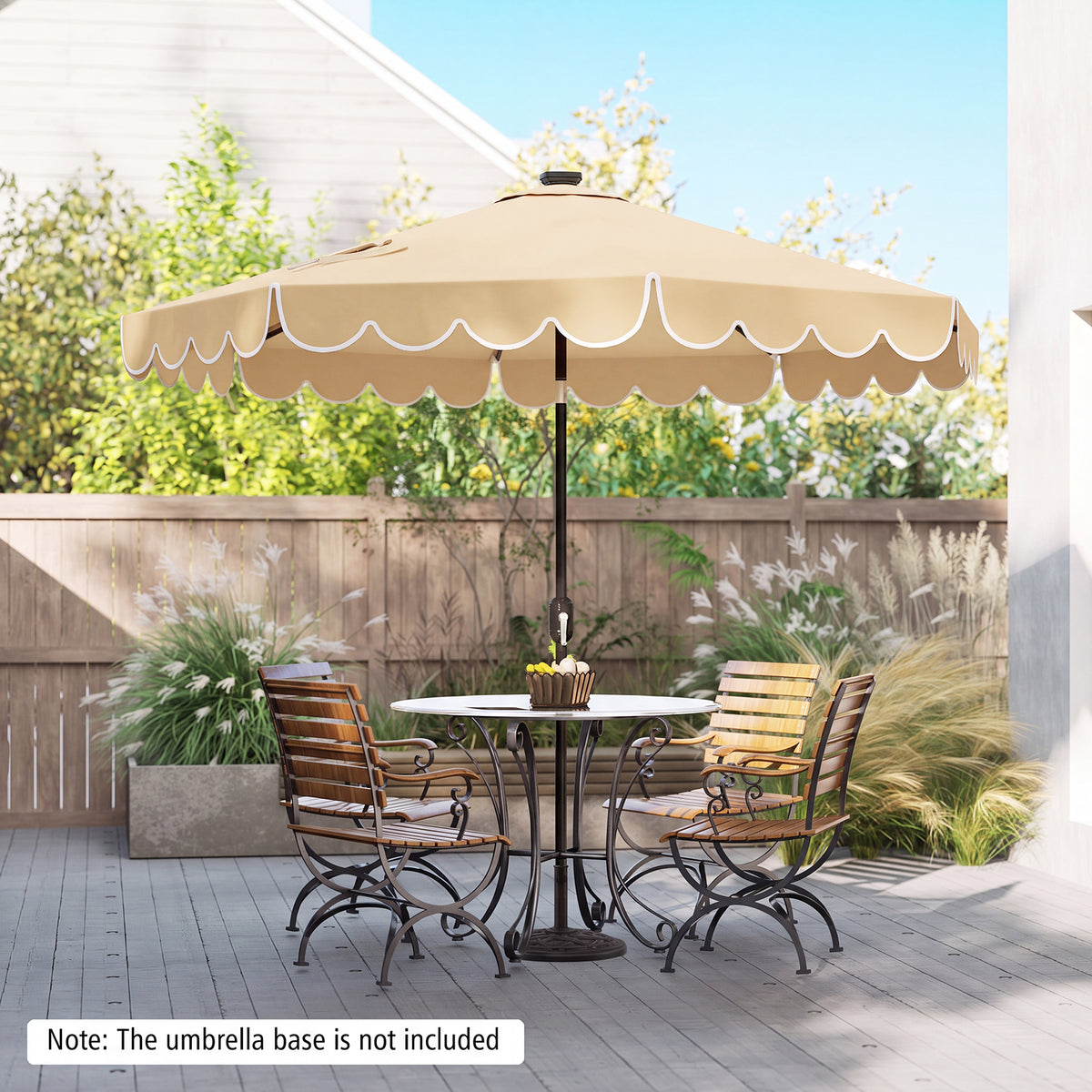 2.8M Solar Patio Umbrella with 24 LED Lights