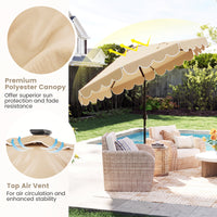 2.8M Solar Patio Umbrella with 24 LED Lights