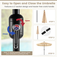 2.8M Solar Patio Umbrella with 24 LED Lights
