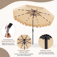 2.8M Solar Patio Umbrella with 24 LED Lights