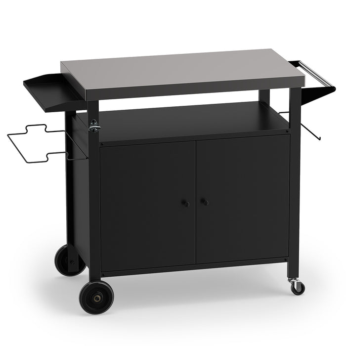 Outdoor Grill Cart and Food Prep Station with Stainless Steel Top