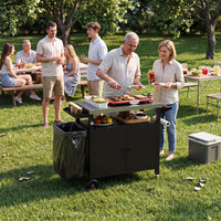 Outdoor Grill Cart and Food Prep Station with Stainless Steel Top